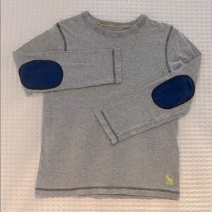Boden Gray Long Sleeve Kids Shirt with Blue Elbow Patches